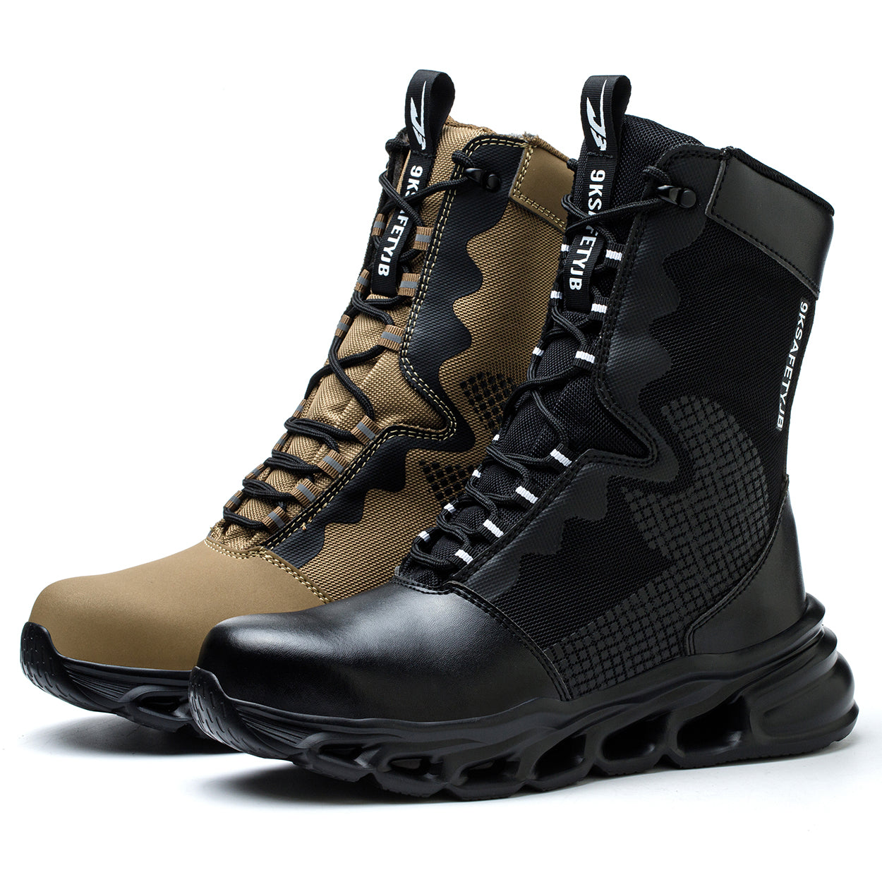9K Extra High Top Leather Steel Toe Boots 922