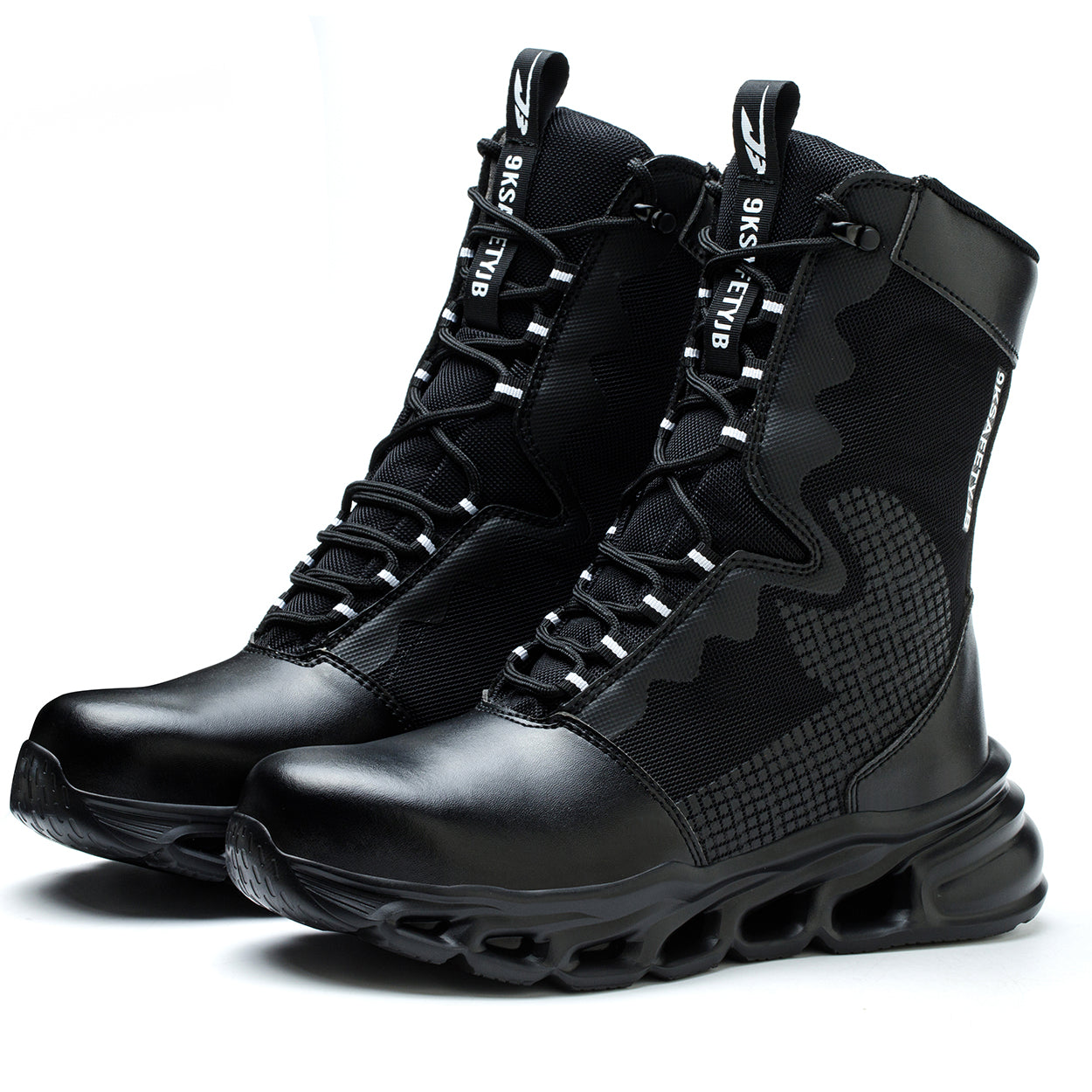 9K Extra High Top Leather Steel Toe Boots 922