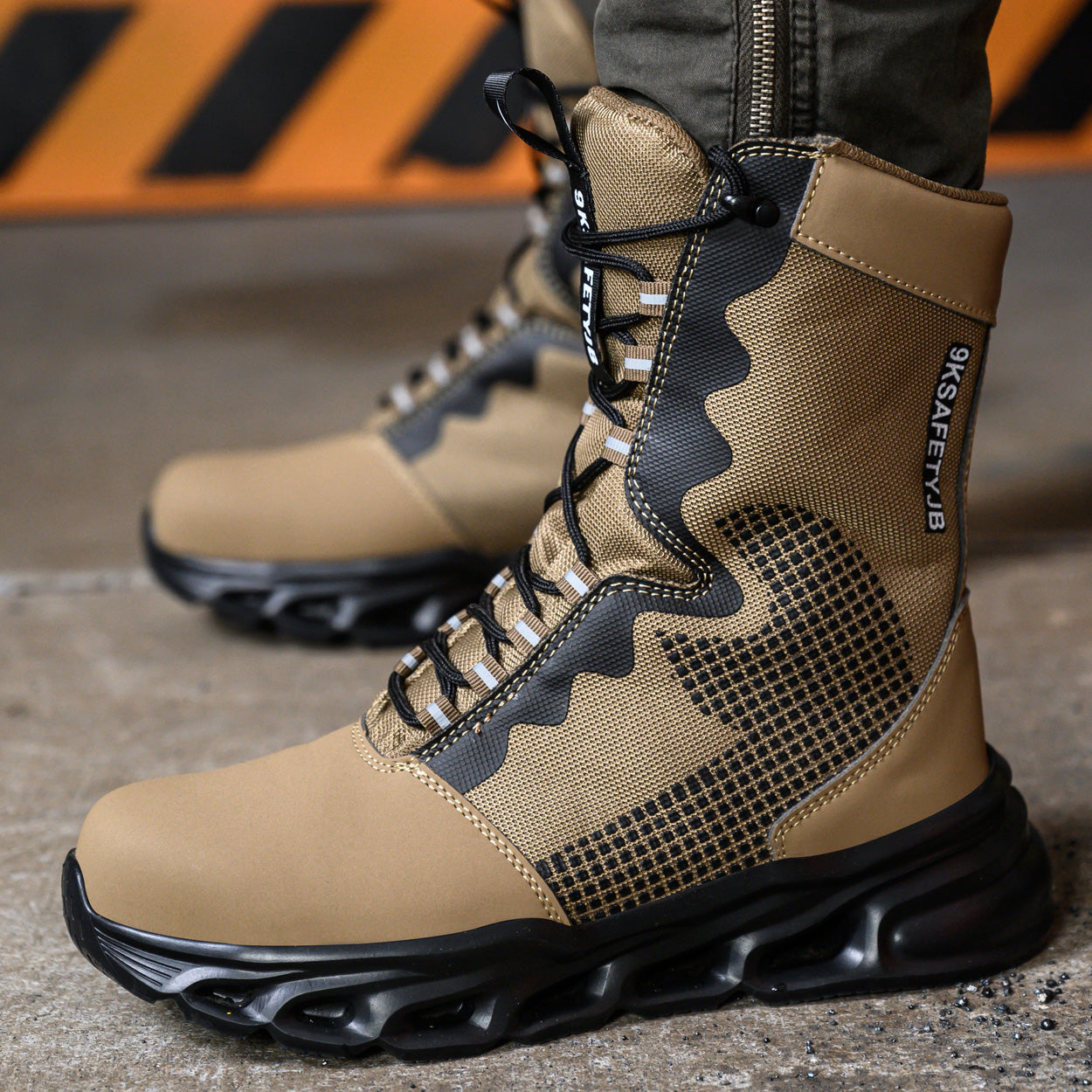 9K Extra High Top Leather Steel Toe Boots 922