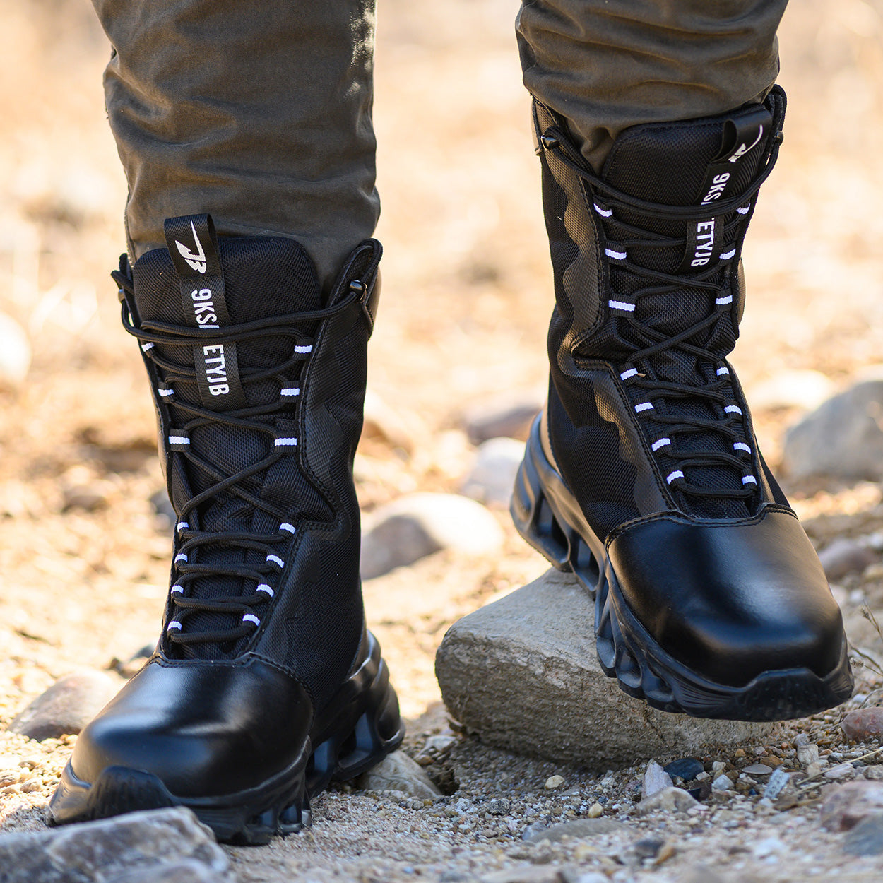 9K Extra High Top Leather Steel Toe Boots 922