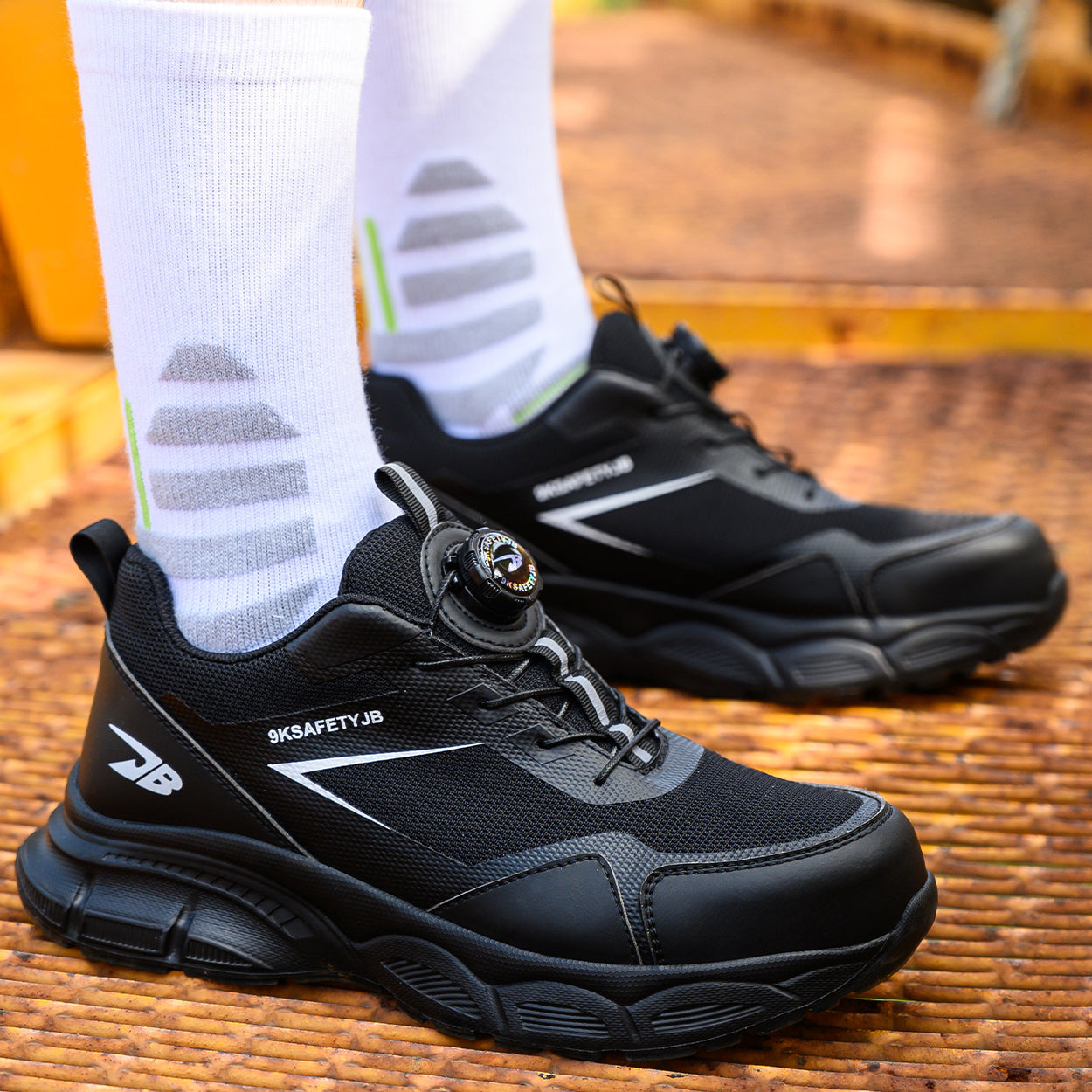 9KJB Knob Lacing System Safety Steel Toe Shoes 7925