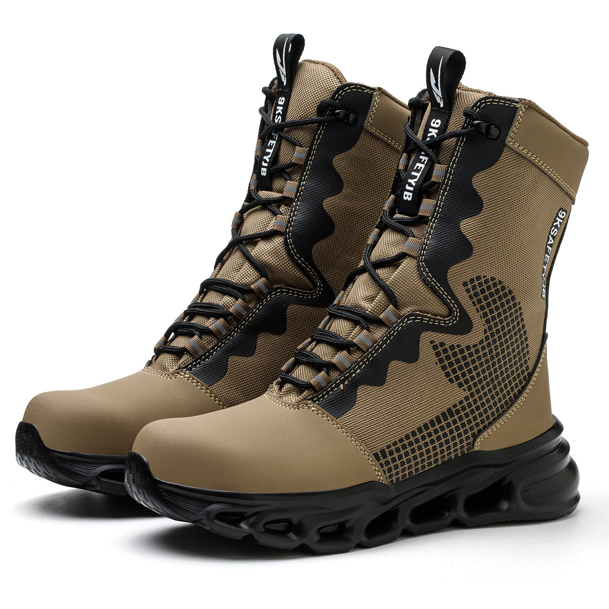 9K Extra High Top Leather Steel Toe Boots 922