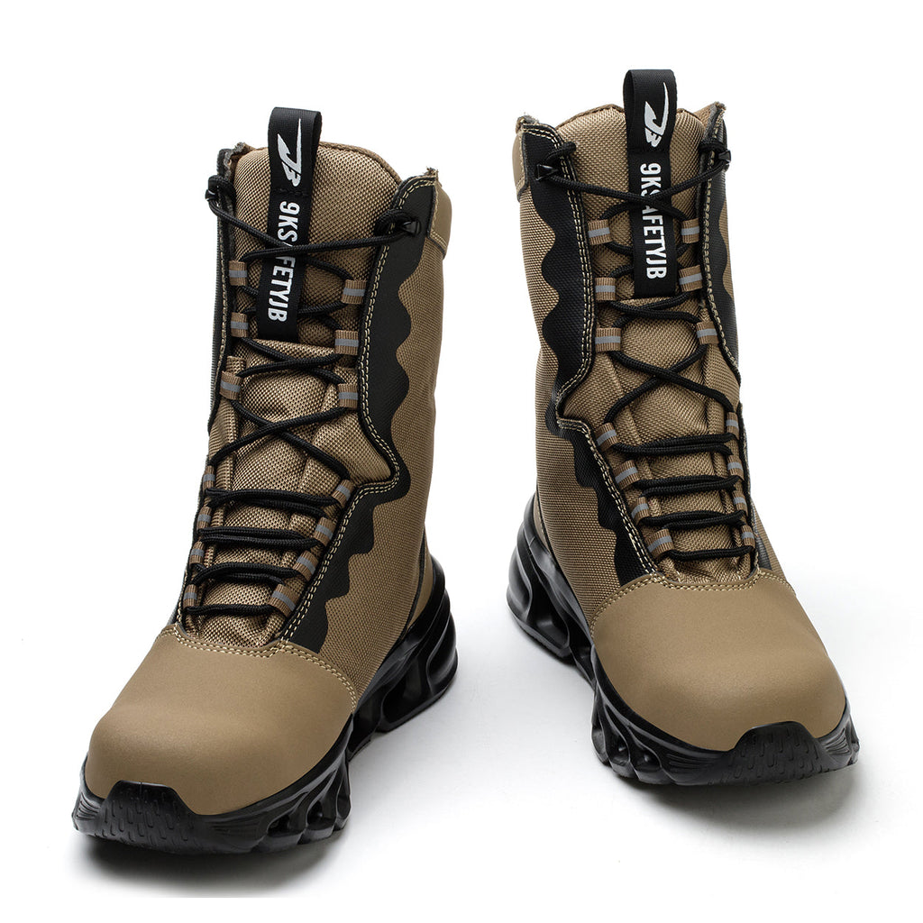 9K Extra High Top Leather Steel Toe Boots 922