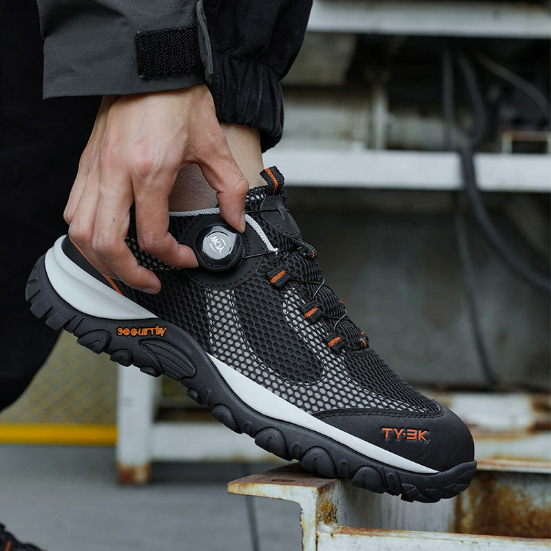 GS8838 Knob Lacing System Steel Toe Summer Breathable Shoes