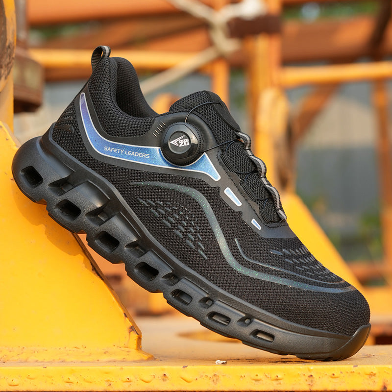 GS8846 Rotating Button No Tie Shoelaces Steel Toe Shoes