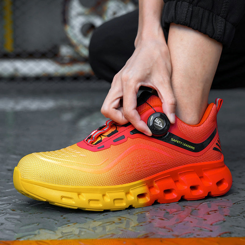 GS8846 Rotating Button No Tie Shoelaces Steel Toe Shoes