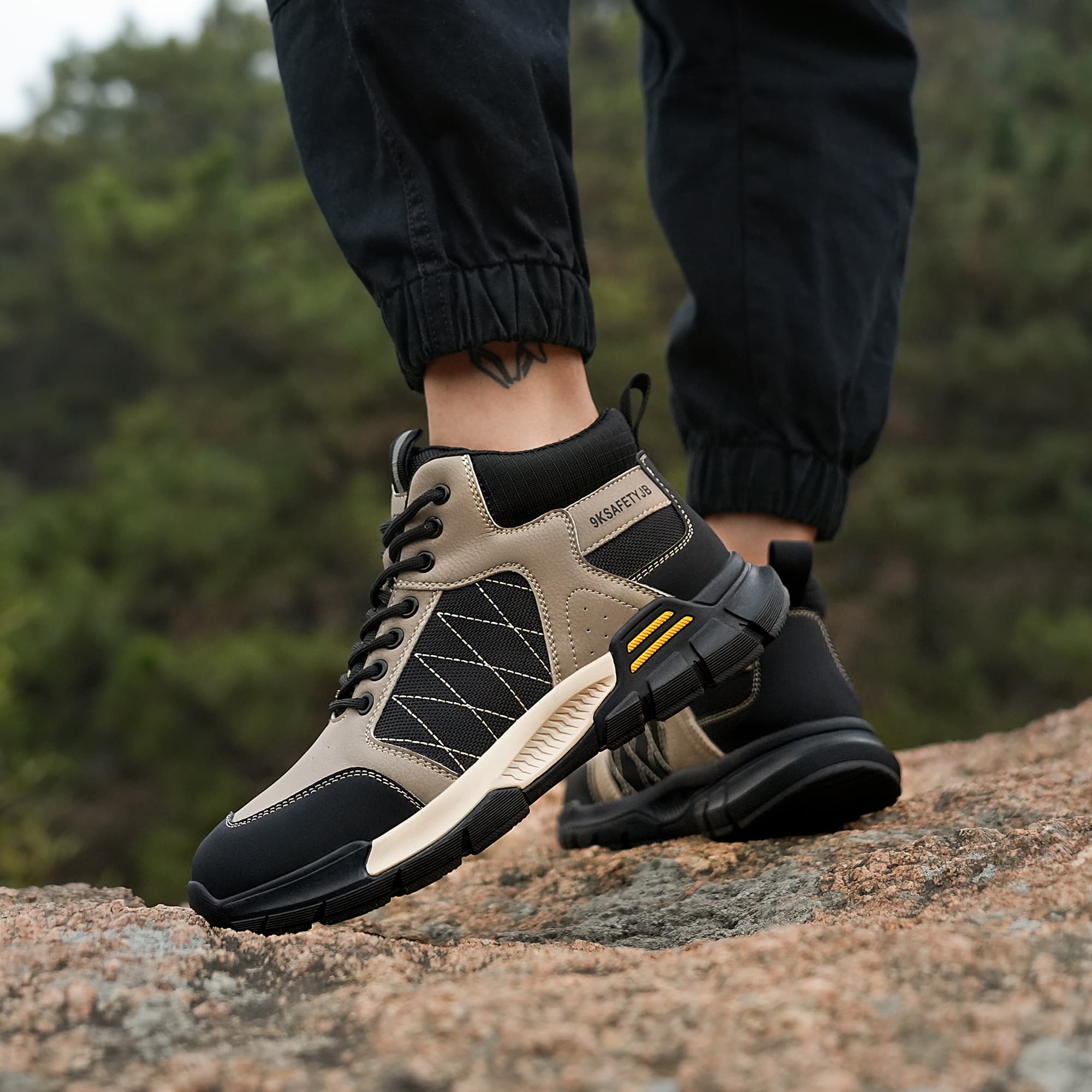9K Contrast Color Mid Rise Steel Toe Safety Shoes 7917