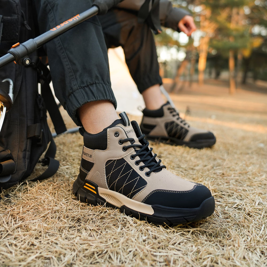 9K Contrast Color Mid Rise Steel Toe Safety Shoes 7917