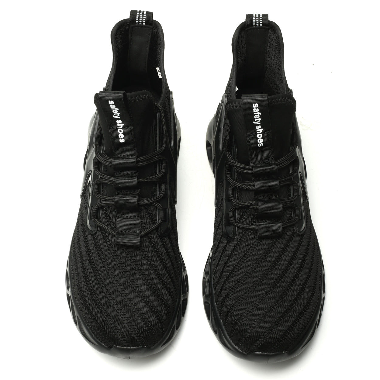 Knitted Steel Toe Safety Sneakers - Breathable Wide-Opening Work Shoes 721