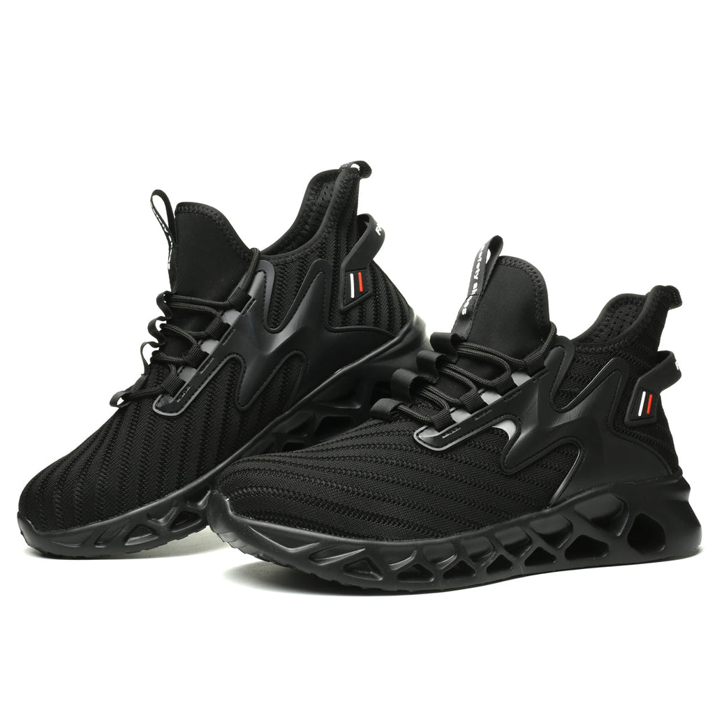 Knitted Steel Toe Safety Sneakers - Breathable Wide-Opening Work Shoes 721