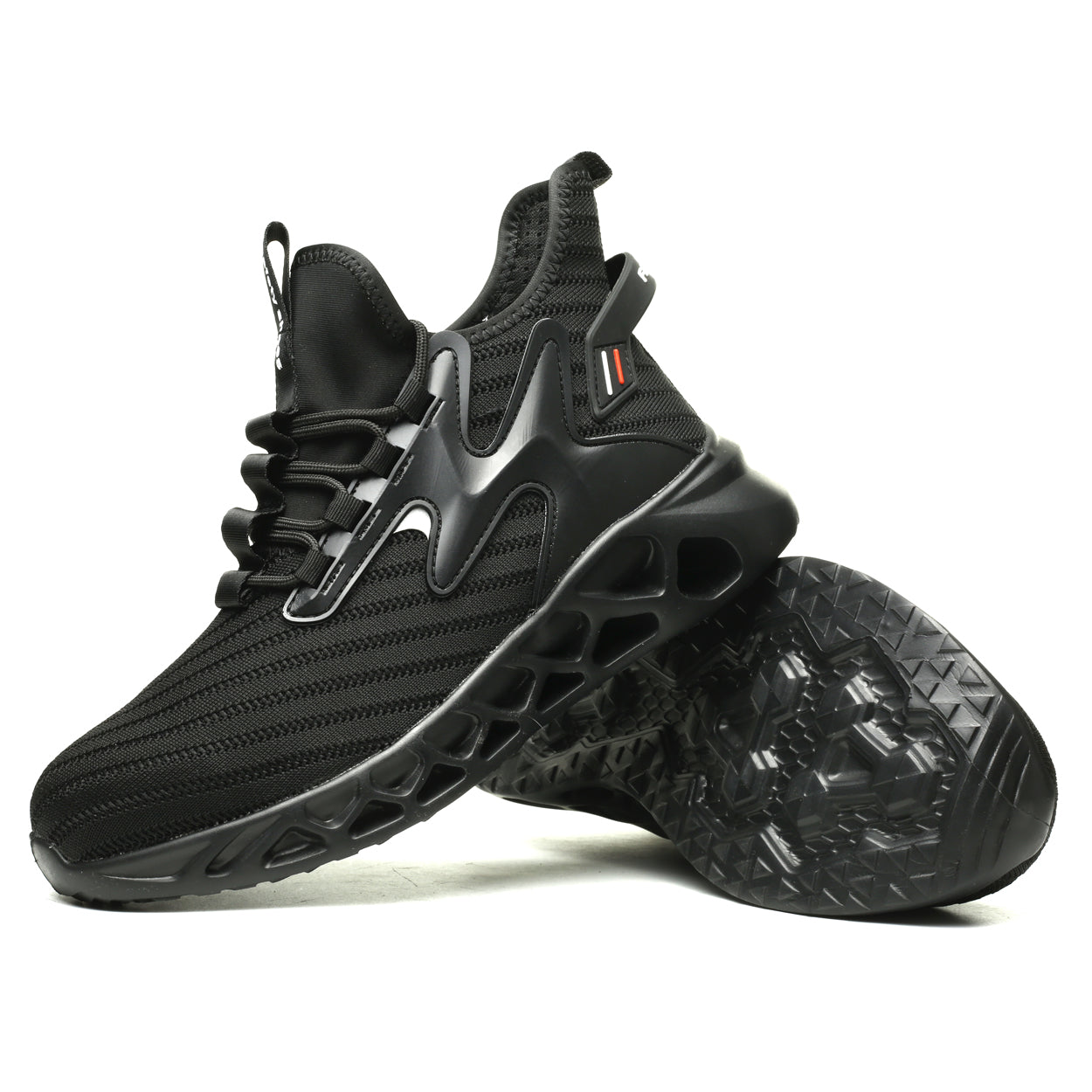 Knitted Steel Toe Safety Sneakers - Breathable Wide-Opening Work Shoes 721