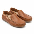 Moccasin Leather Shoes in camel brown
