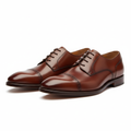 Derby Leather Dress Shoes in cognac brown