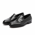 Premium Leather Loafer Shoes in jet black